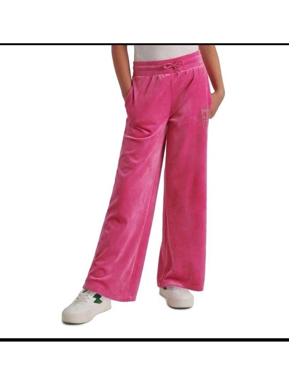 NEW Limited Too Girls Velour Pants Size XL 16/18 Pink Wide Leg